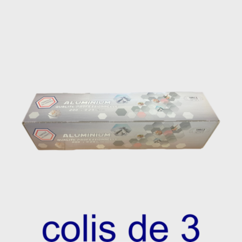 Rouleau aluminium alimentaire 200m 30cm en boîte distributrice pro | au colis | Unipropre