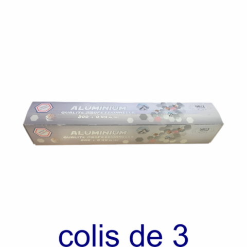 Rouleau aluminium alimentaire 200m 45cm en boîte distributrice pro | au colis | Unipropre