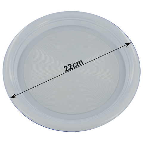 ASSIETTE PLASTIQUE MONO USAGE 22CM DOUBLE EPAISSEUR (50)